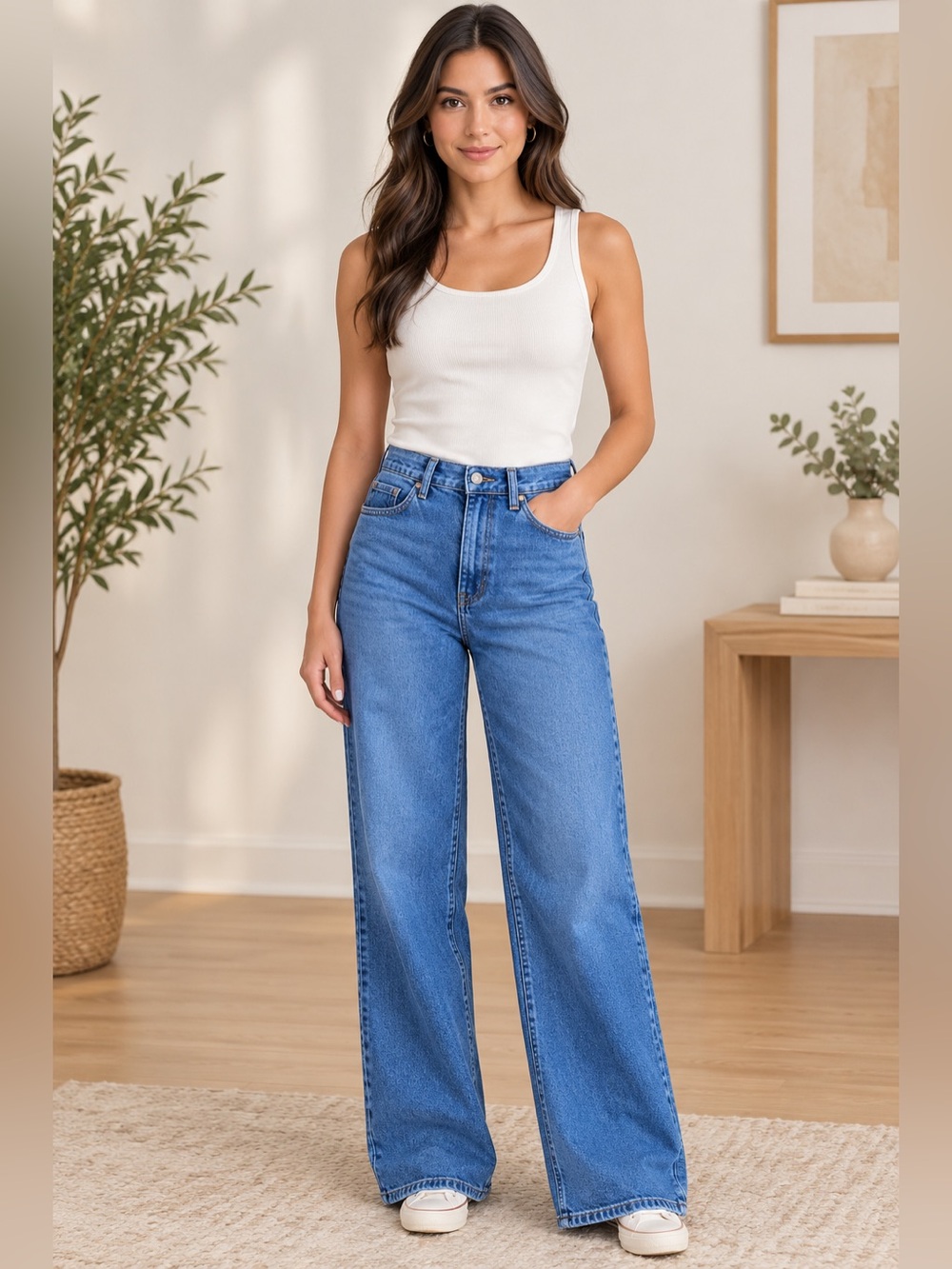 American Eagle High-Rise Wide-Leg Stretch Jeans – Size 00